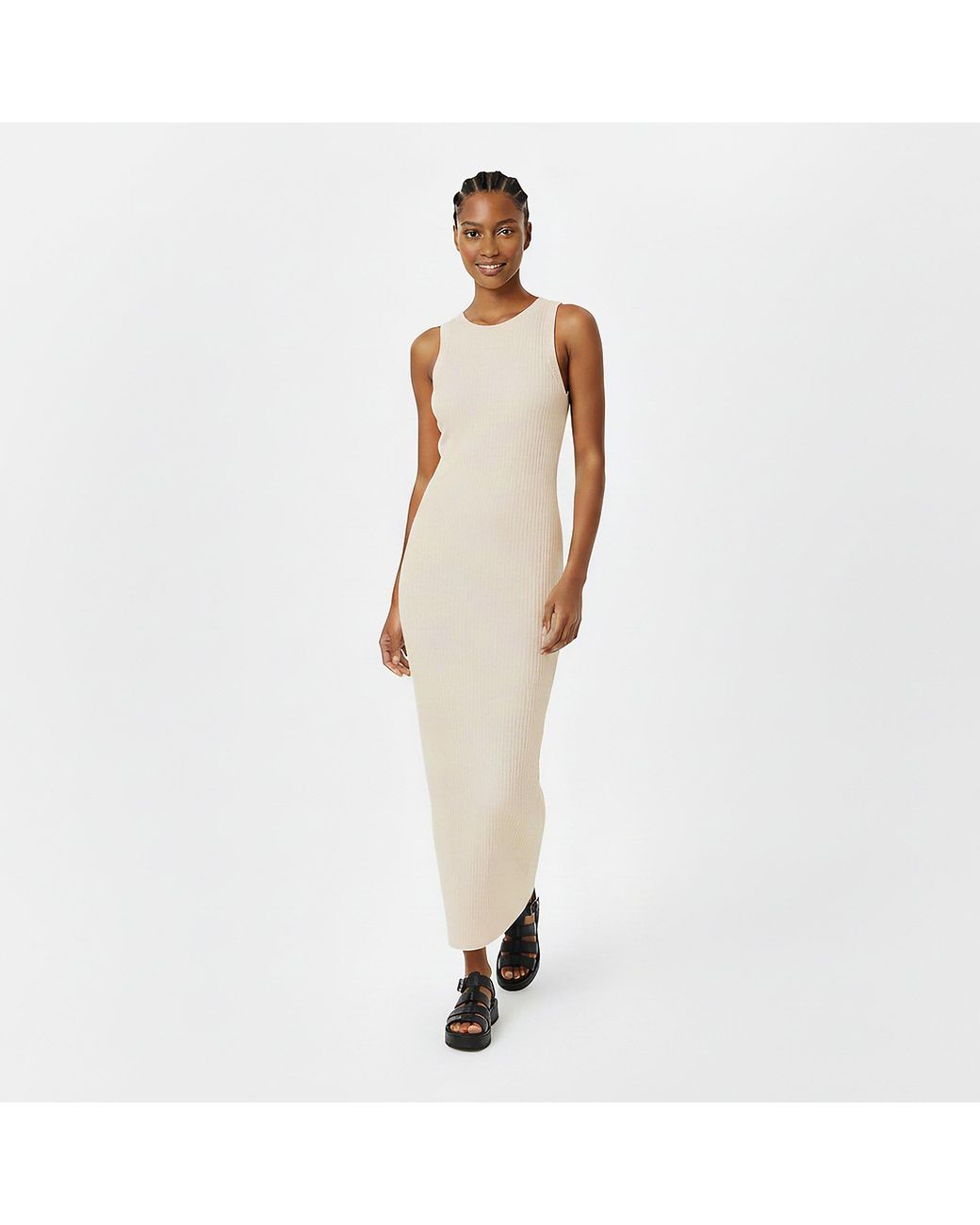Jack Wills White Knitted Maxi Racer Dress