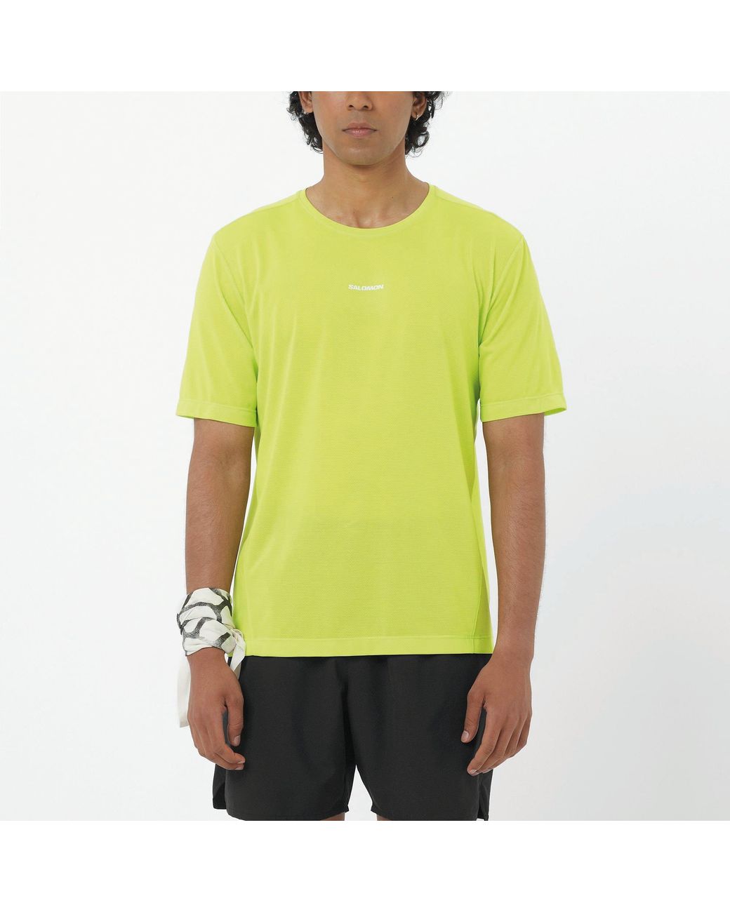 Salomon Yellow Shakeout Core Ss Running Tee for men