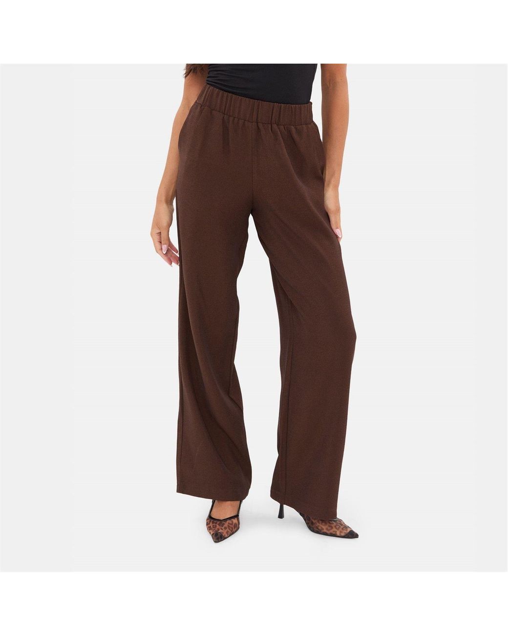 I Saw It First Brown Straight Leg Trouser