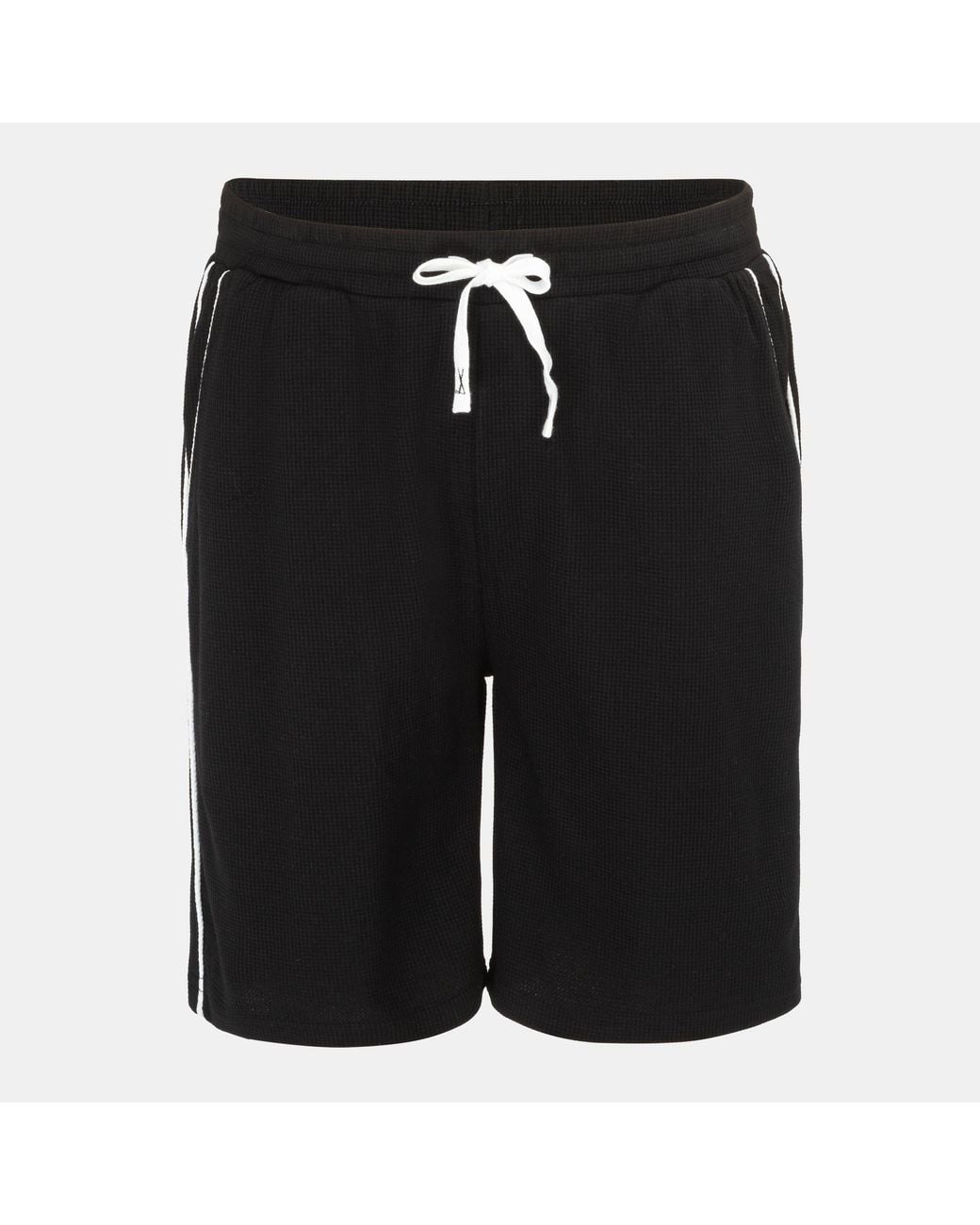 Fabric Black Waffle Shorts for men
