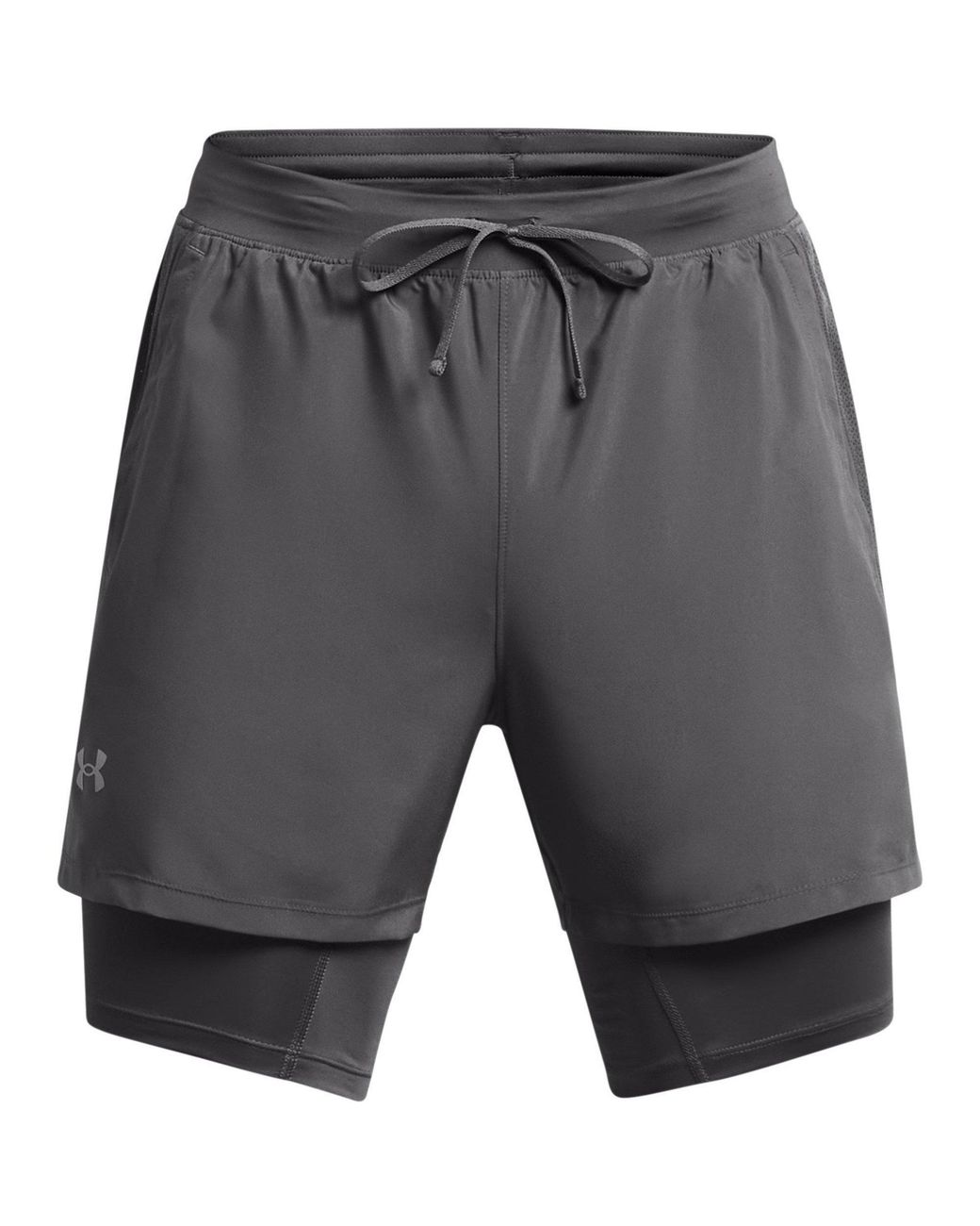 Under Armour Gray Ua Launch 2-In-1 5In Shorts for men