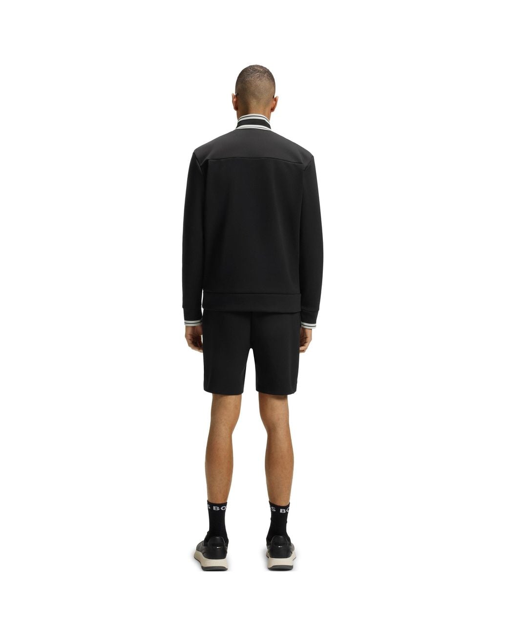 Boss Black Full Zipped Zone Short Sleeve Polo Shirt for men