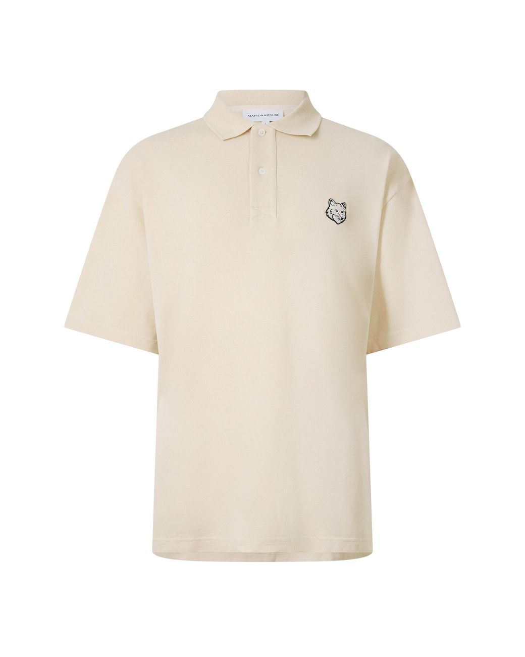 Maison Kitsuné Natural Bold Fox Head Patch Oversize Polo Shirt for men