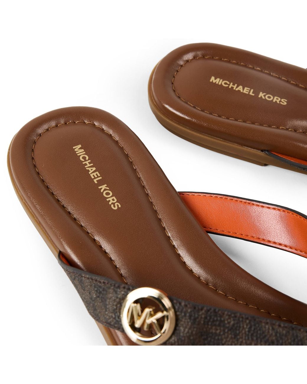 MICHAEL Michael Kors Brown Erin Thong Flip Flops