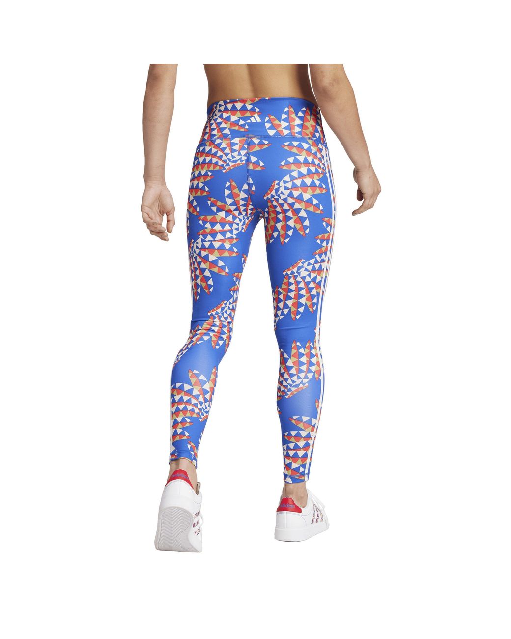 Adidas Blue Farm Geometric Patterned Shapewear Leggings