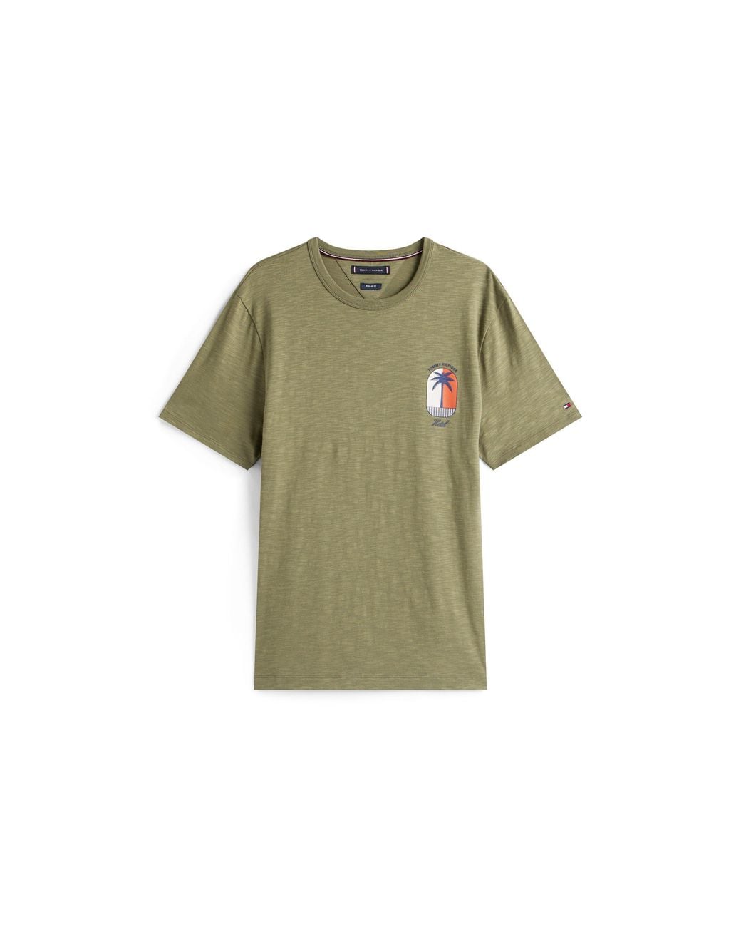 Tommy Hilfiger Green Palm Palm Print Breathable T-Shirt for men
