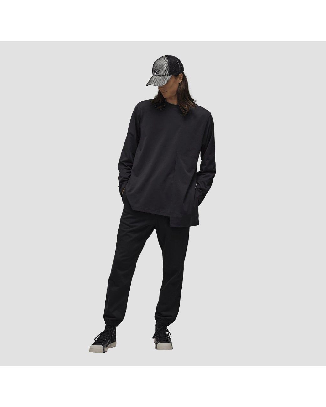 Y-3 Black French Terry Track Pants for men