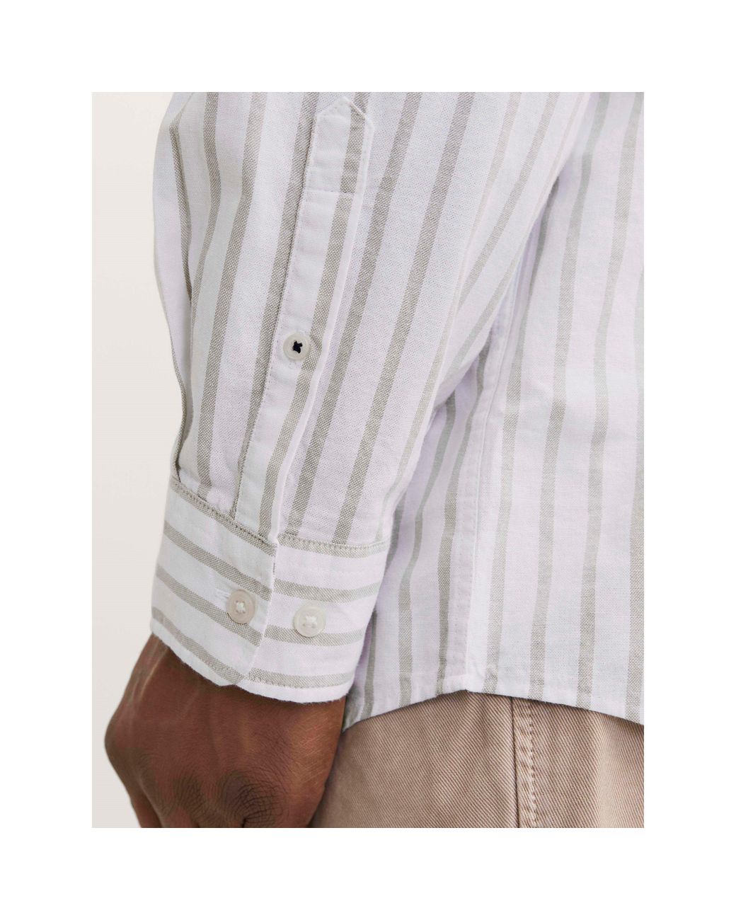Jack & Jones White Long Sleeve Oxford Shirt for men
