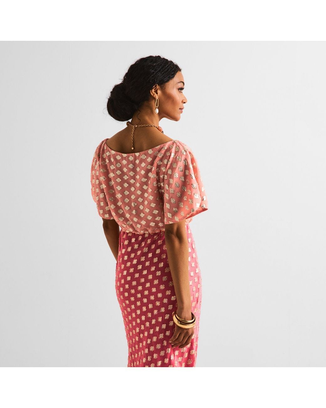 Never Fully Dressed Red Tilly Jacquard Maxi Dress