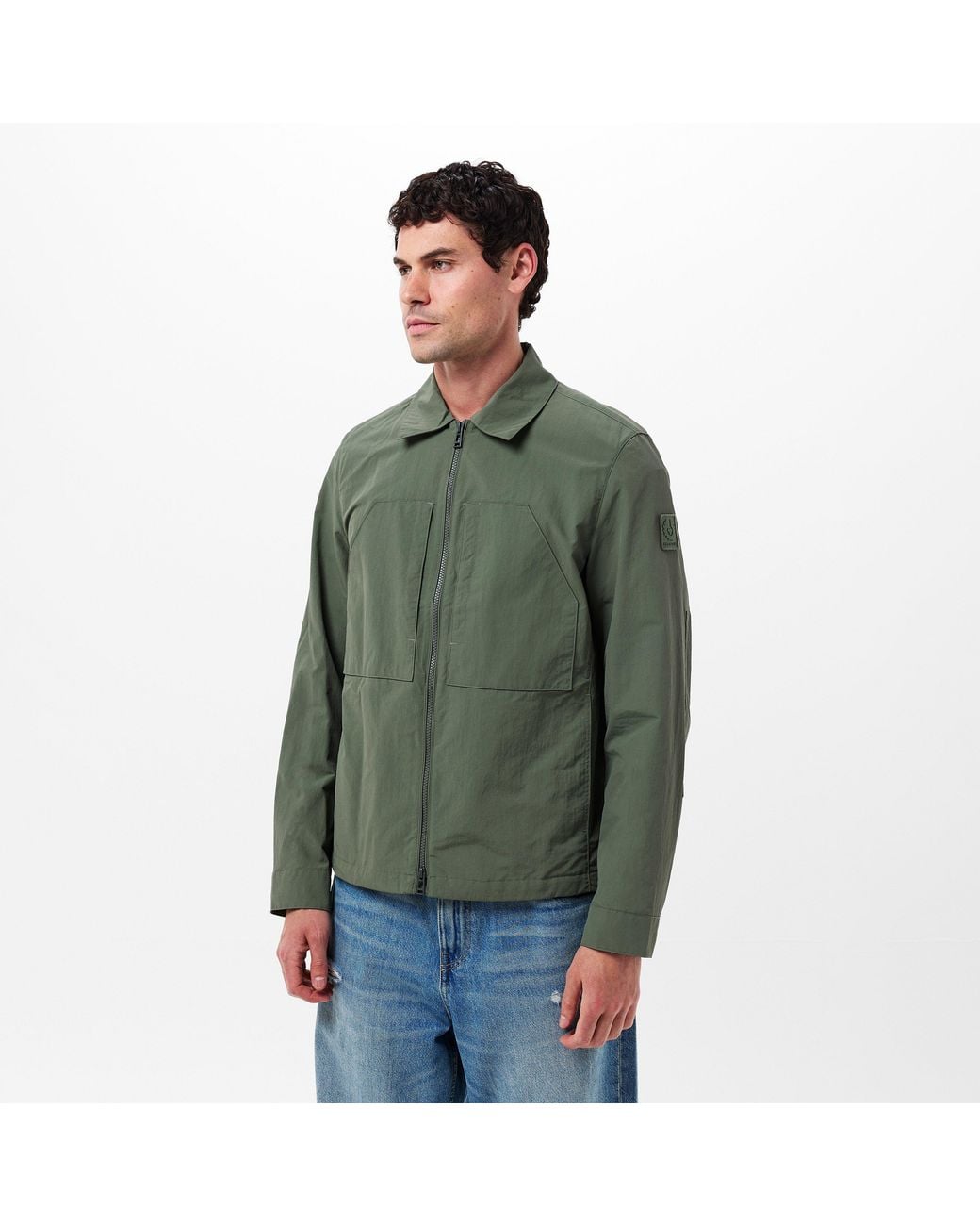 Belstaff Green Classic Fit Overshirt for men