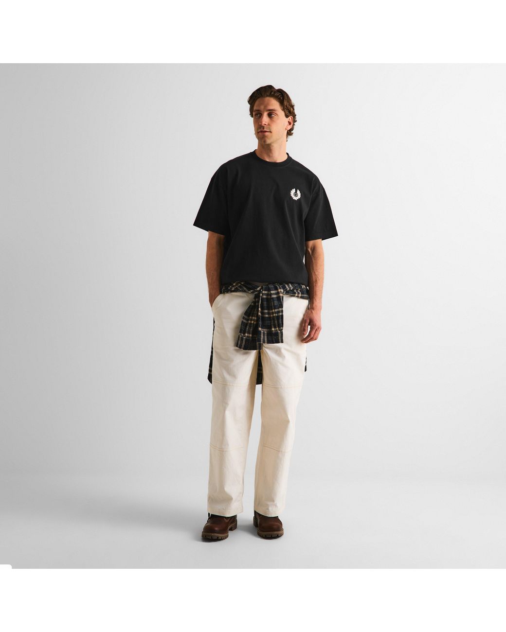 Belstaff Black Comp Cotton Short-Sleeve Oversized-Fit T-Shirt for men