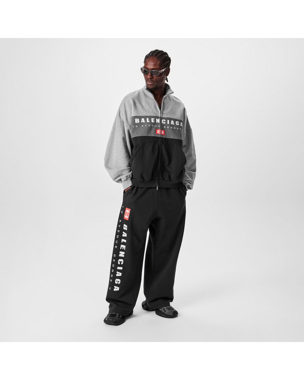 Balenciaga Gray Bal Zipped Weather-Resistant Softshell Jacket for men