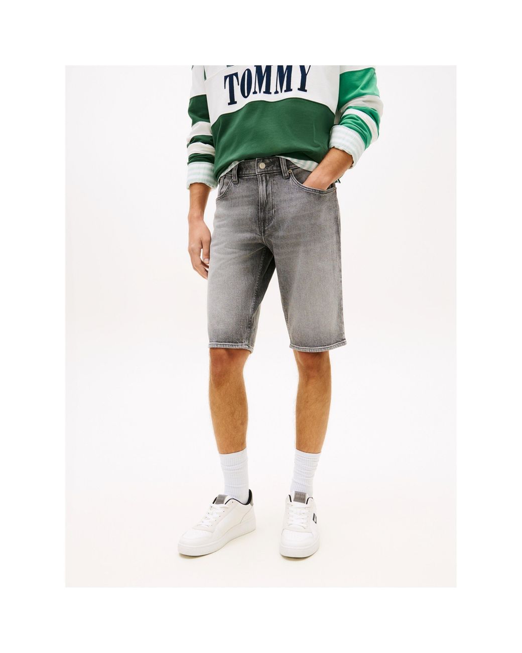 Tommy Hilfiger Gray Ronnie Denim Shorts for men