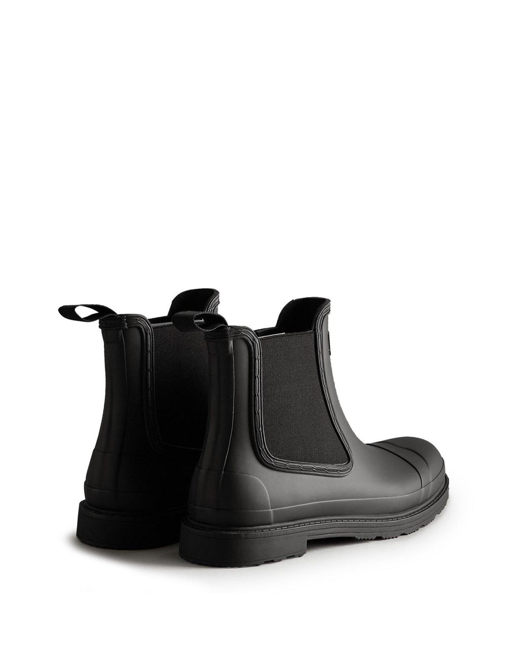 Hunter Black Commando Chelsea Boots for men