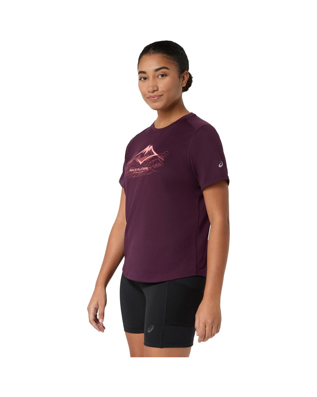 Asics Purple Fuji Logo Short Sleeve Running T-Shirt