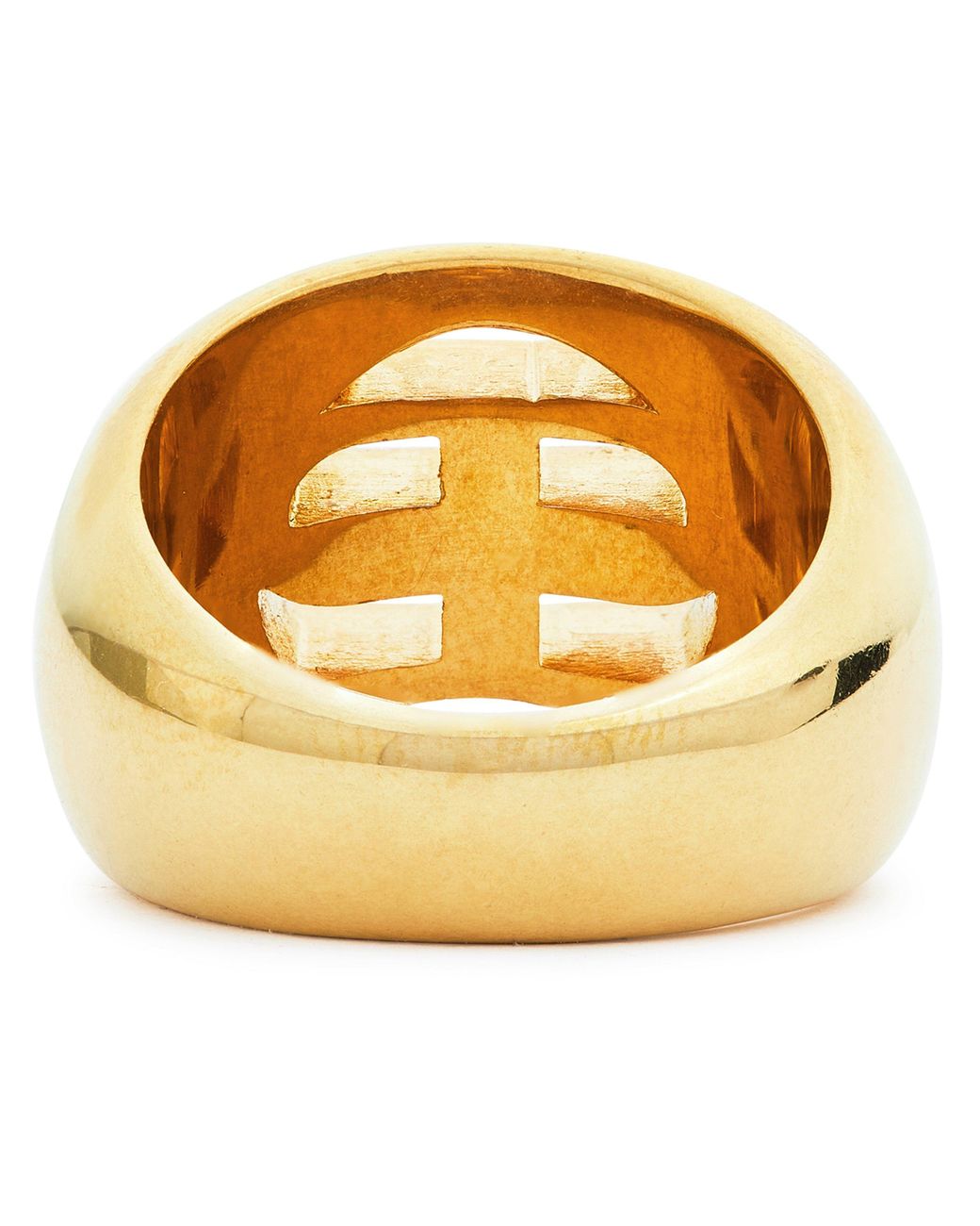 Balenciaga Metallic Bb Signet Ring