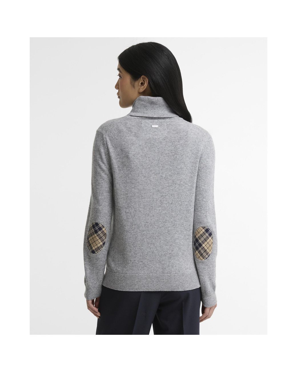 Barbour Gray Pendle Roll-Neck Jumper
