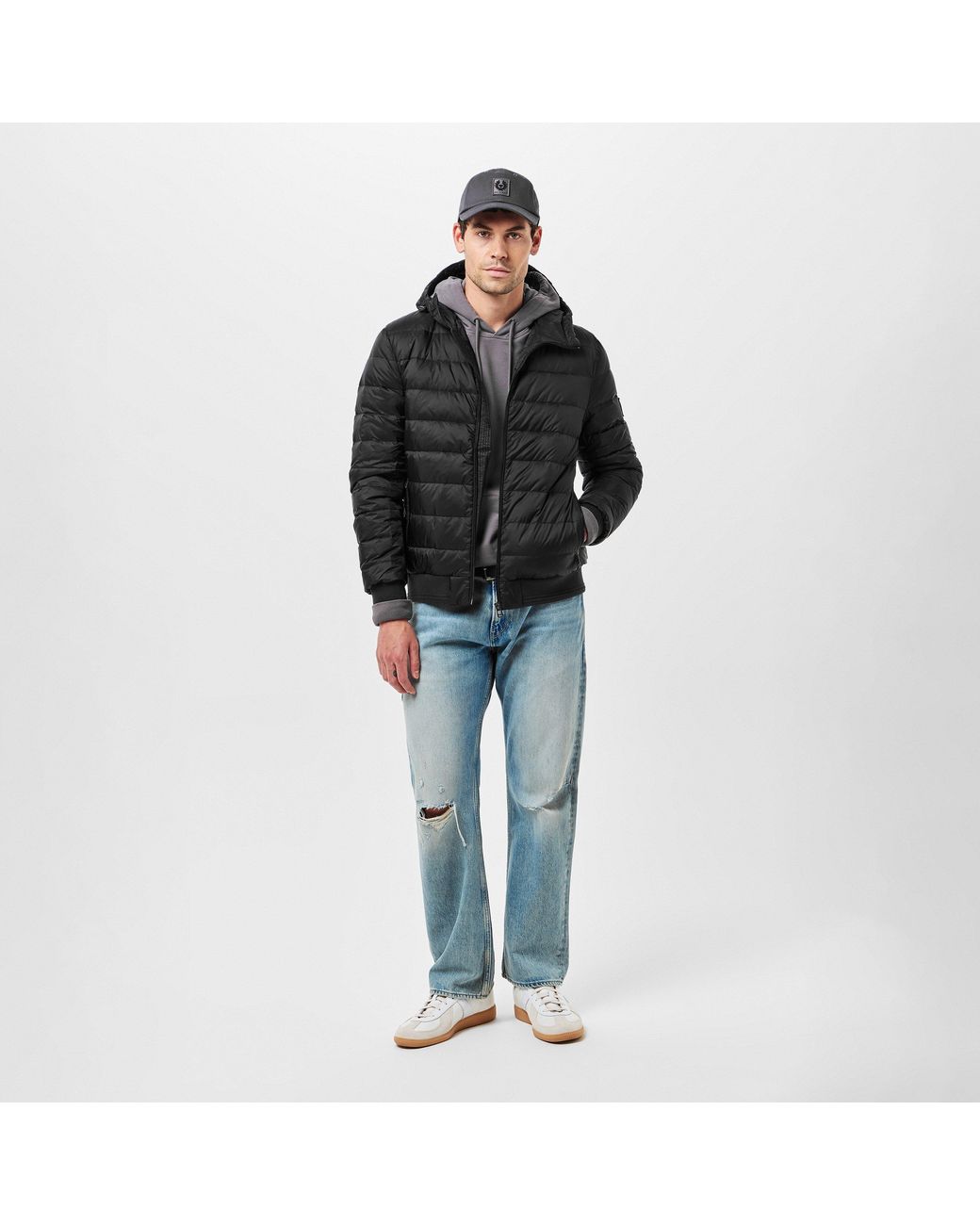 Belstaff Black Waterproof Quilted Short Puffer Jacket for men