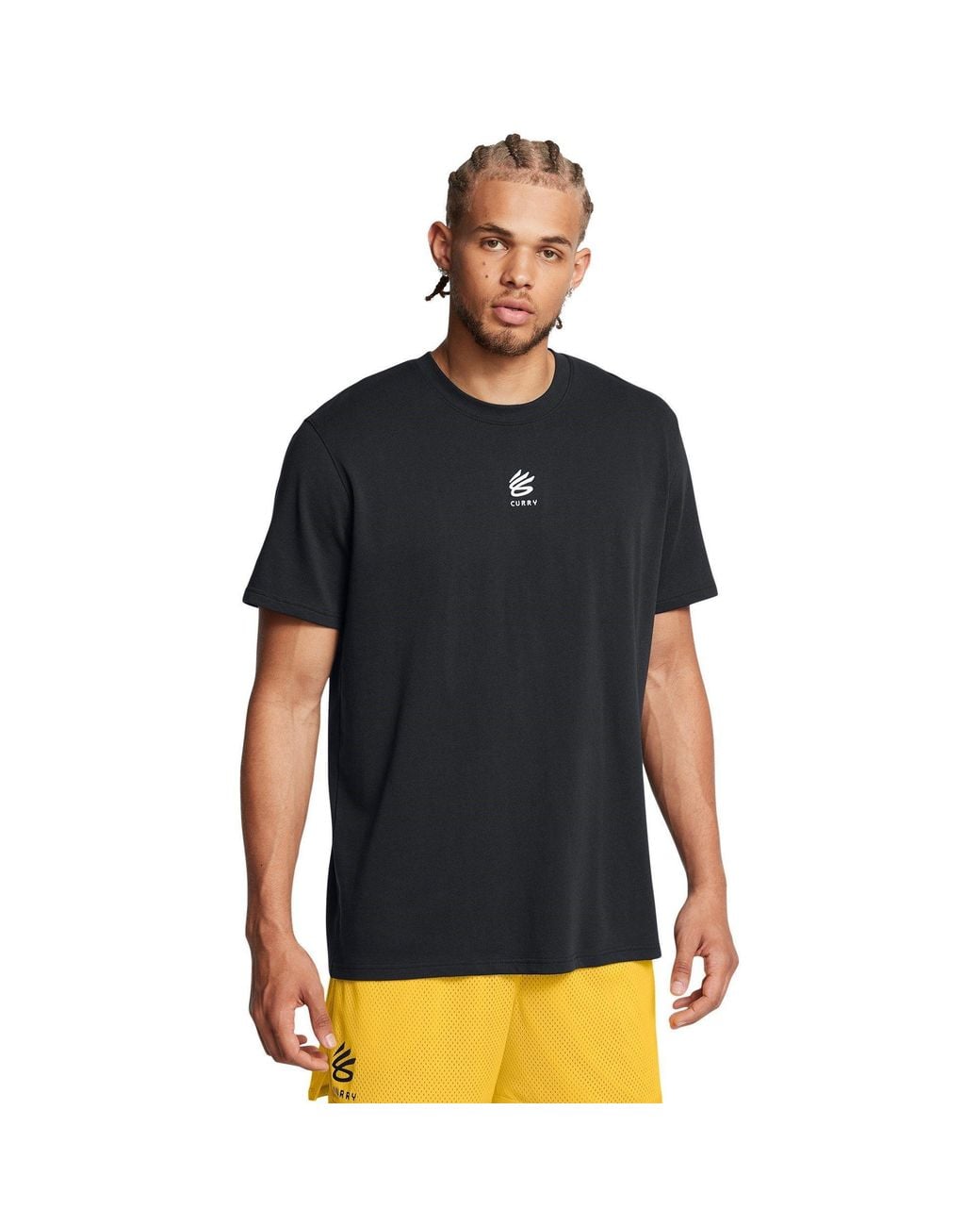 Under Armour Black Curry Logo Heavyweight T-Shirt for men