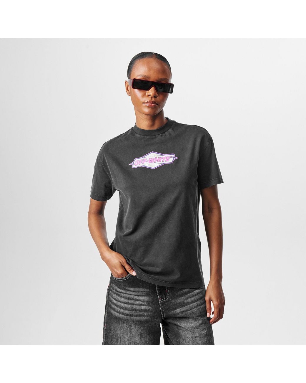 Off-White c/o Virgil Abloh Black Roses Wash Short Sleeve T-Shirt