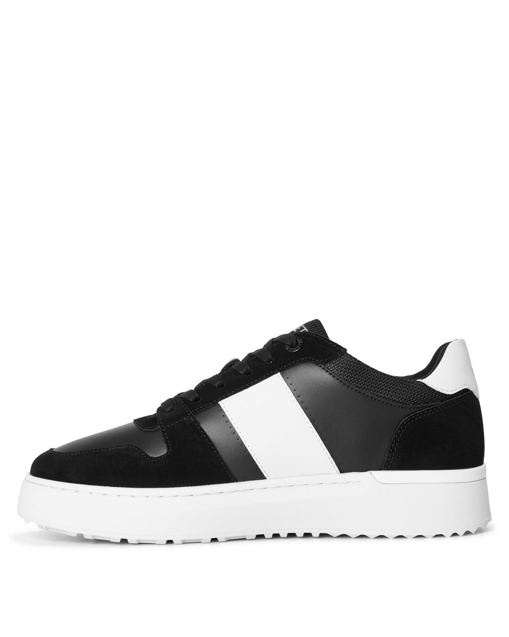 Mallet Black Hoxton Leather Low-Top Trainers for men