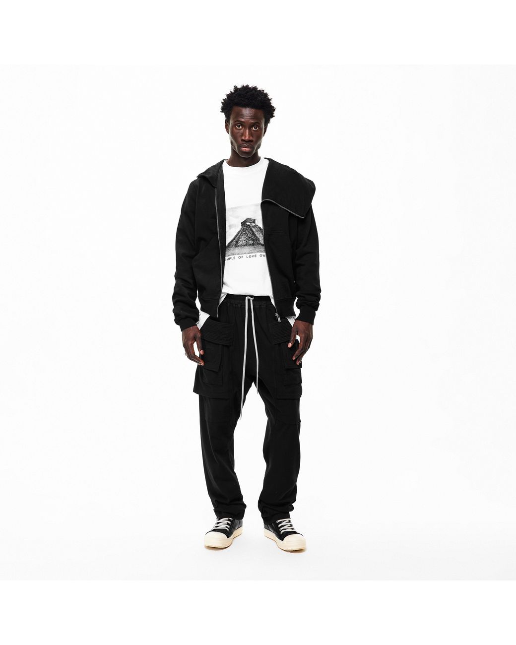 Rick Owens Black Mountain Zip Hoodie for men