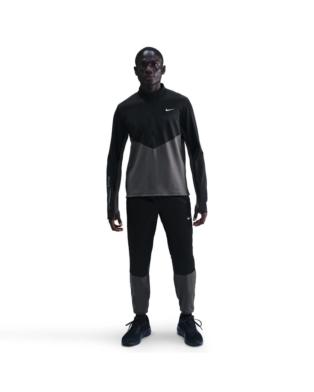 Nike Black Long Sleeve Performance Running Top for men