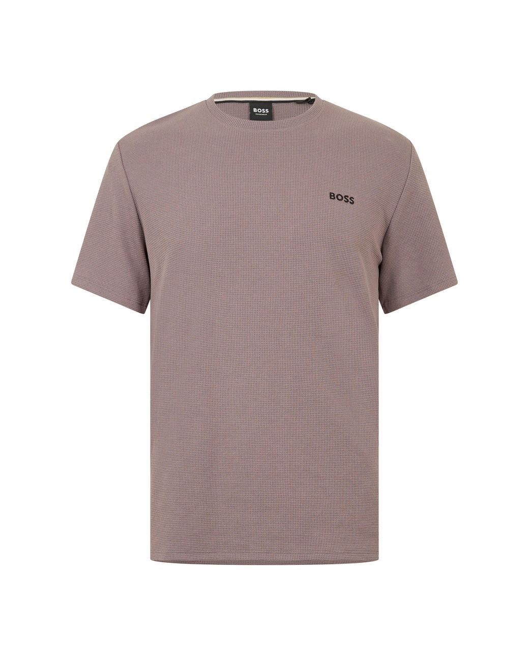 Boss Purple Bodywear Waffle T-Shirt With Structured Design for men