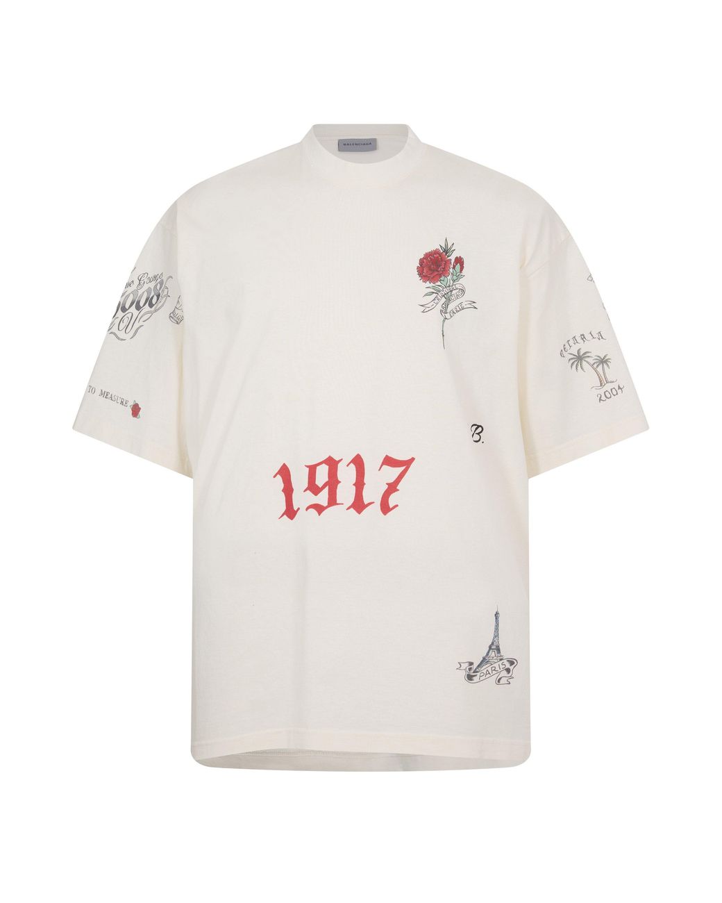 Balenciaga White Oversized Fit T-Shirt for men