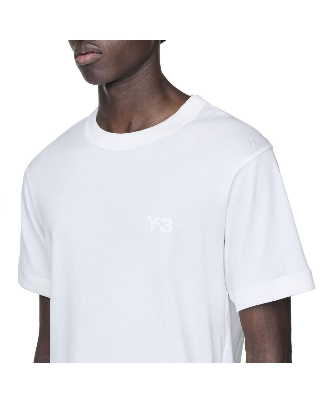 Y-3 White Slim Short Sleeve T-Shirt for men