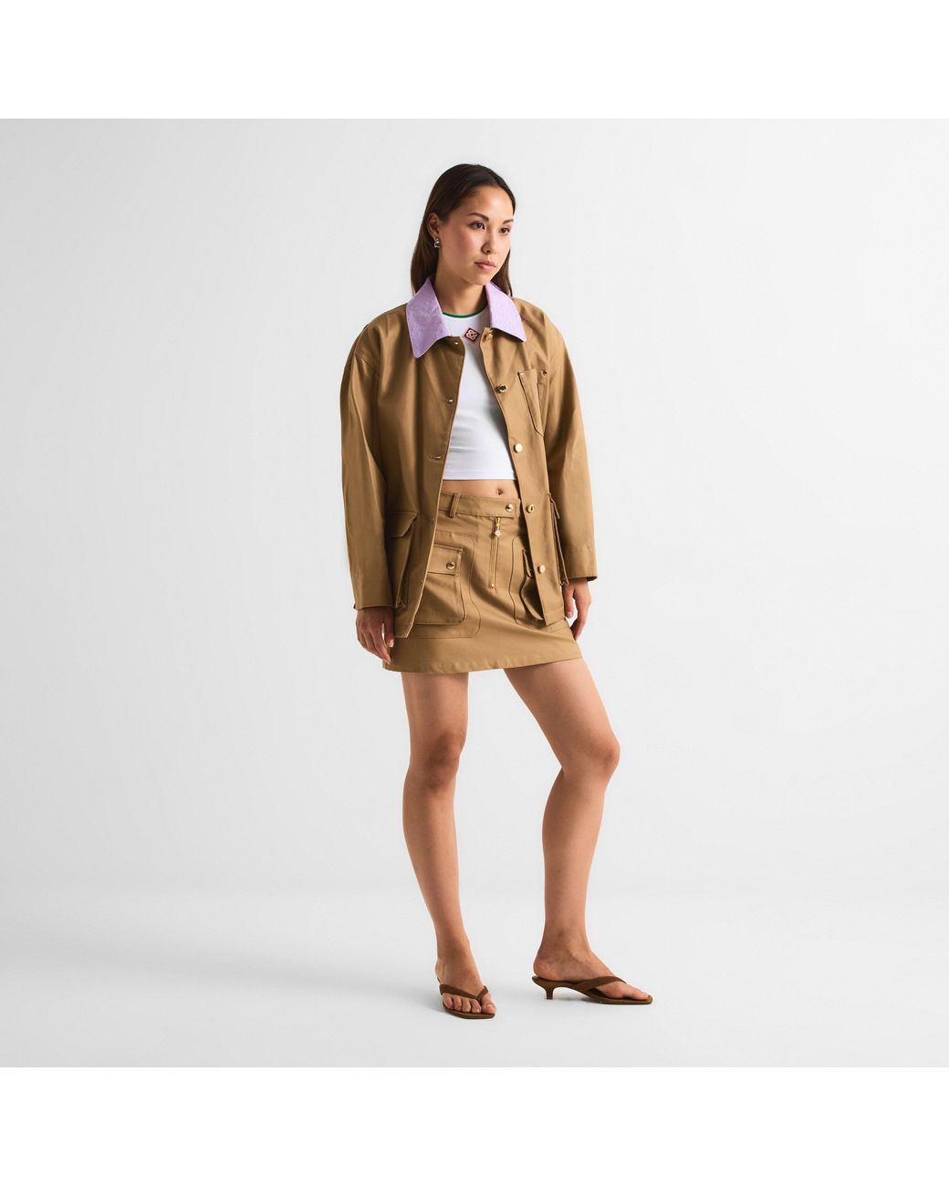 Casablanca Brown Pocket Barn Jacket