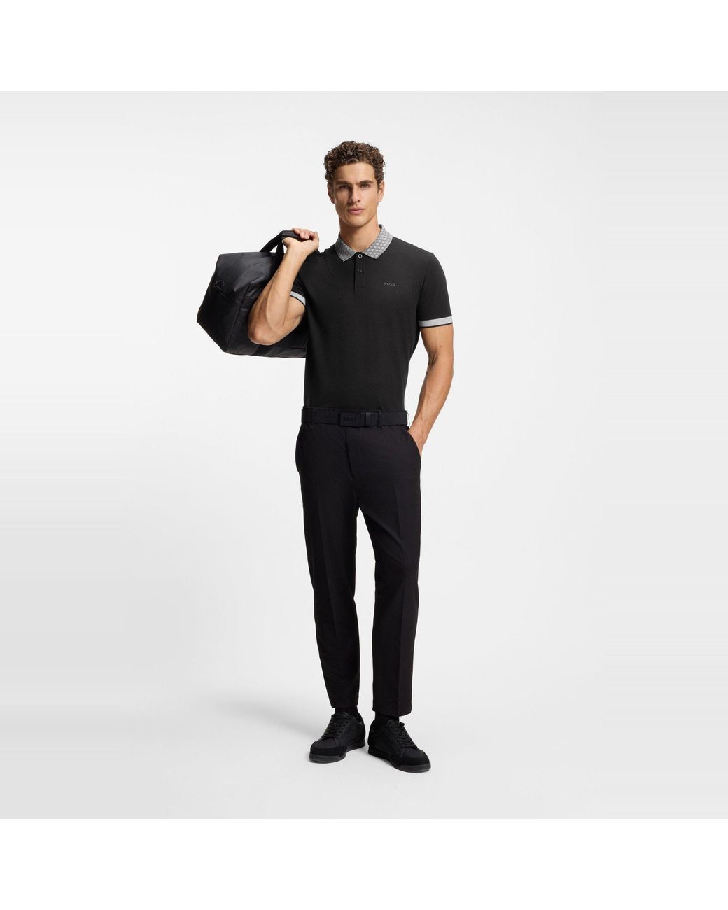 Boss Black Chip Paddy Cotton Short-Sleeve Polo Shirt for men