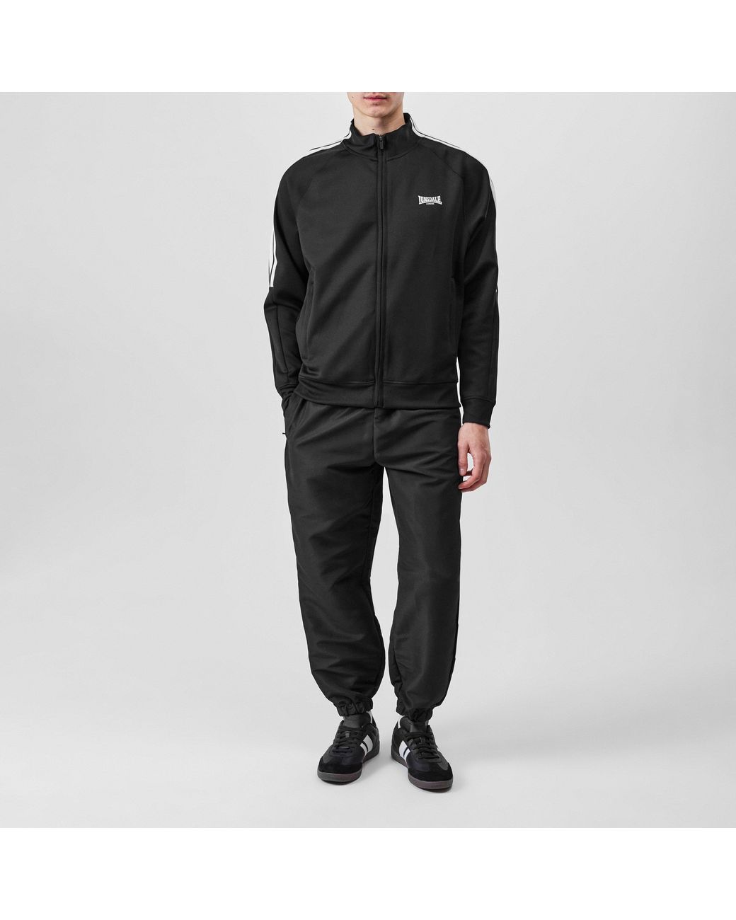 Lonsdale Black Essential Ch Woven Jogging Bottoms for men