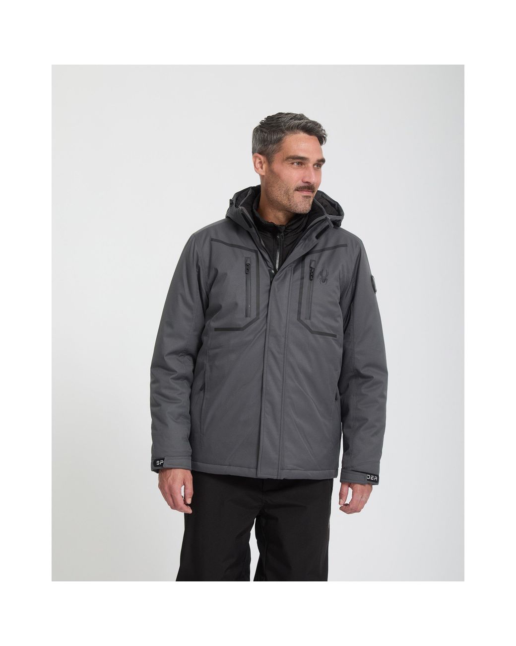 Spyder Gray Snow System Ski Jacket for men