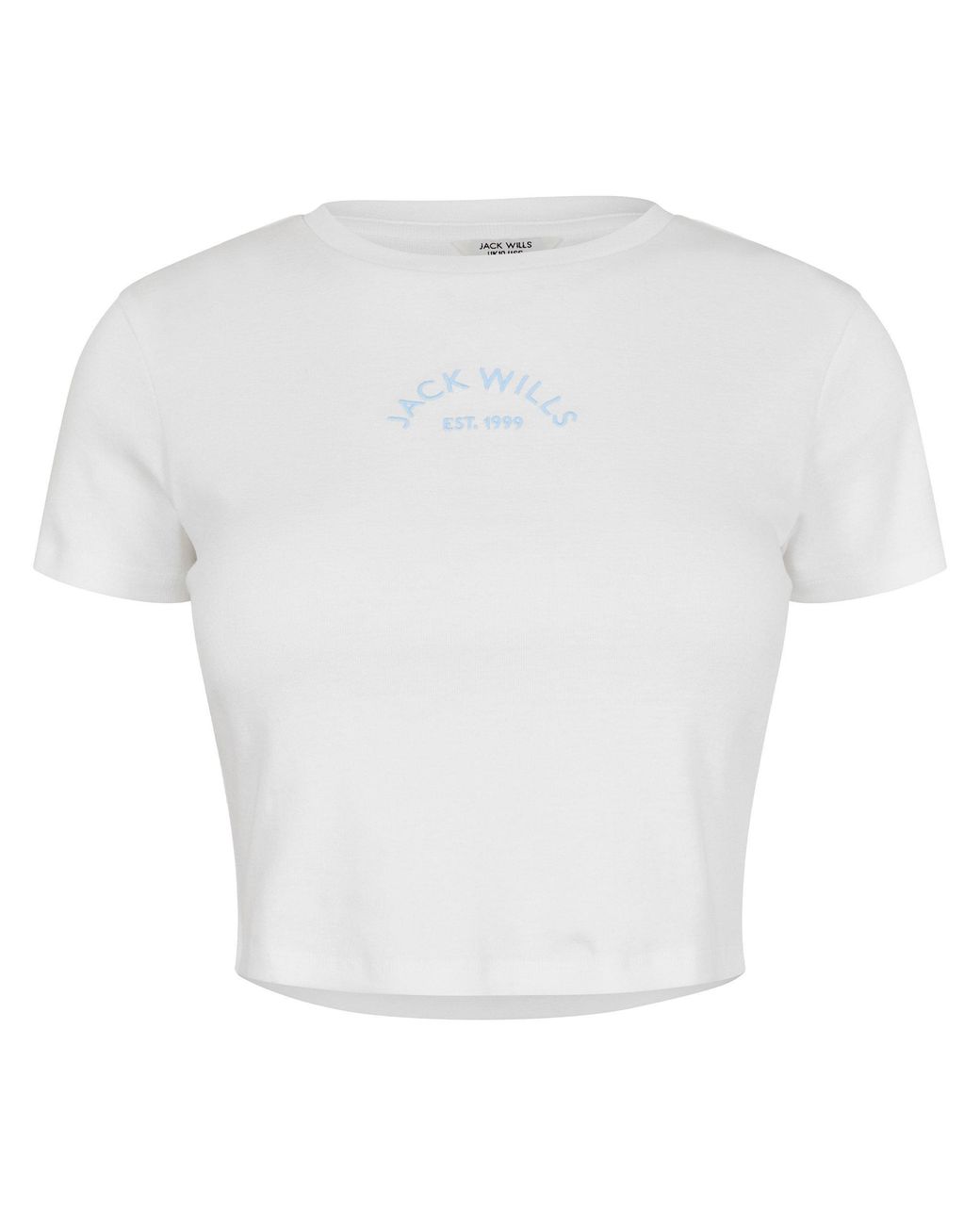 Jack Wills White Cropped Baby Tee Ladies