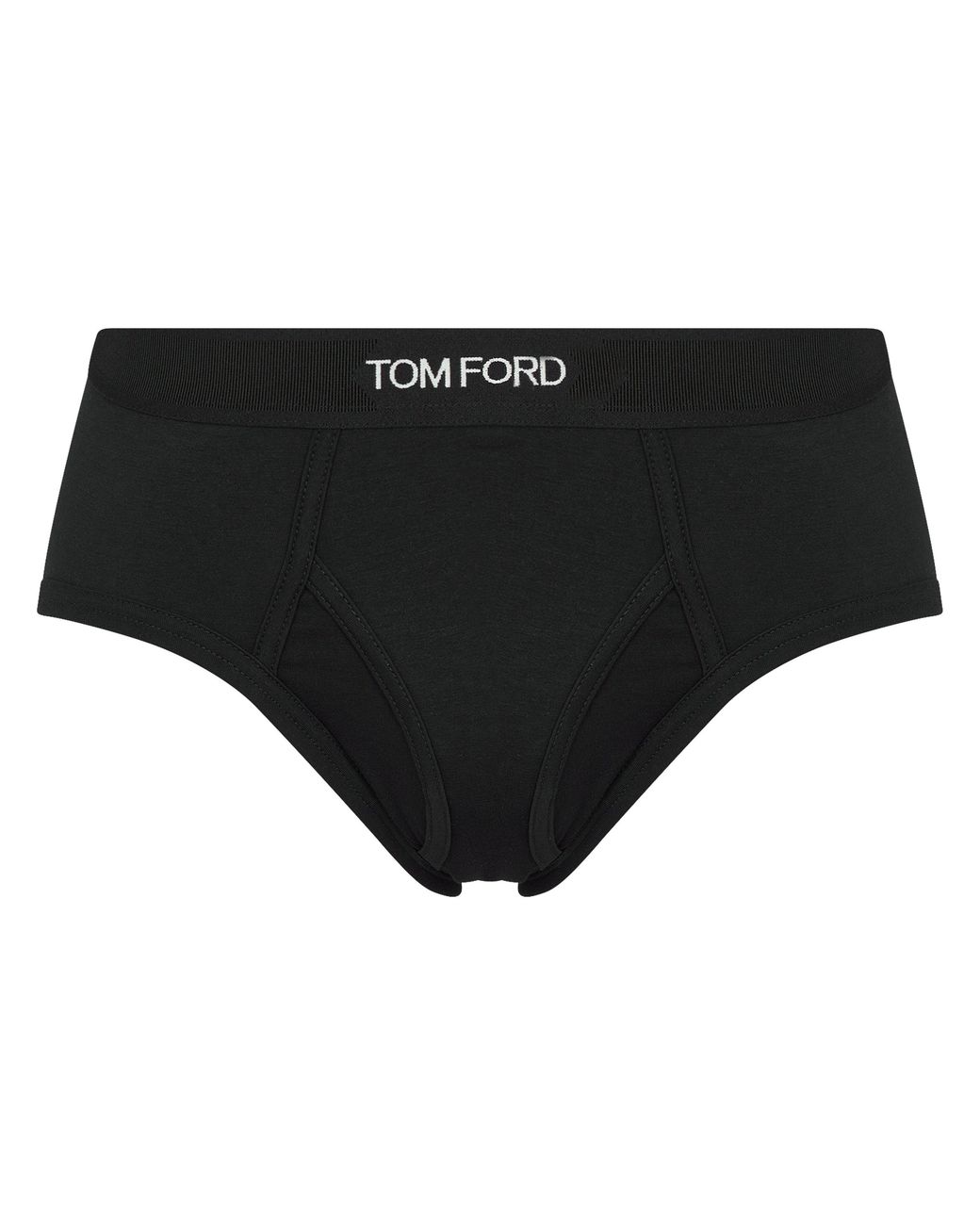 Tom Ford Black Plain Cotton Briefs, 2-Pack for men