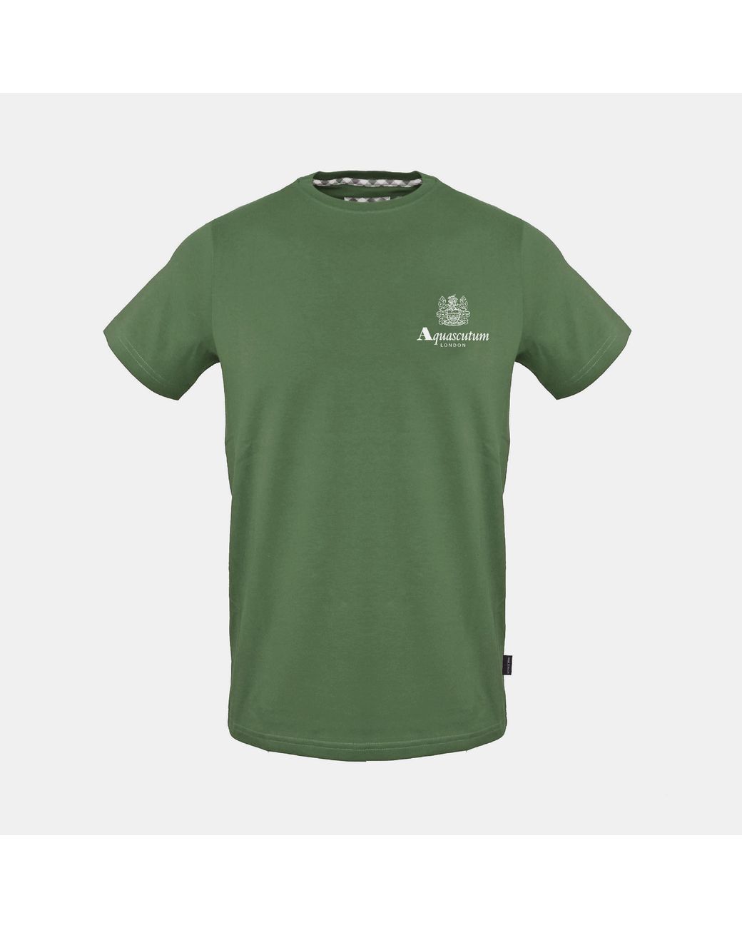 Aquascutum Green Cotton Short-Sleeve Crew-Neck T-Shirt for men