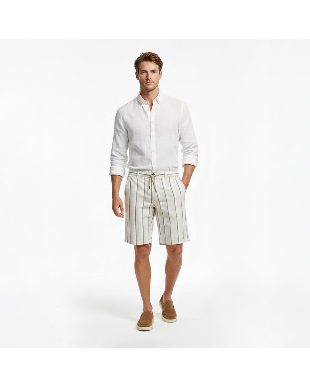 Boss White Liam Short Sleeve Buttoned Shirt for men