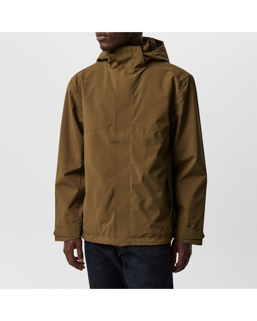 Firetrap Green Hooded Dwr Long Sleeve Waterproof Jacket for men