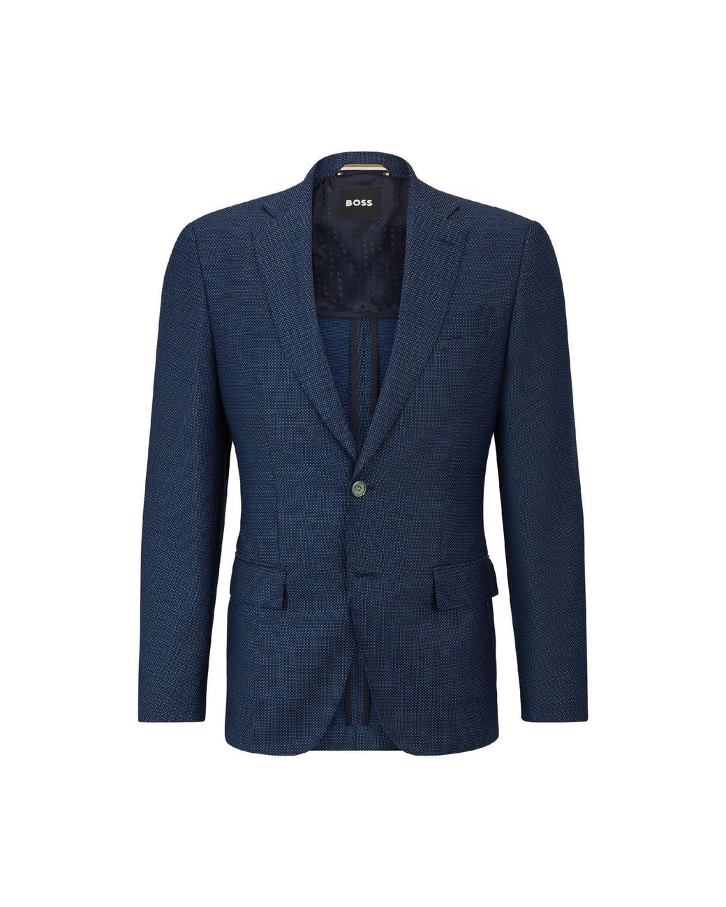 Boss Blue H Hutson Elbow Blazer for men