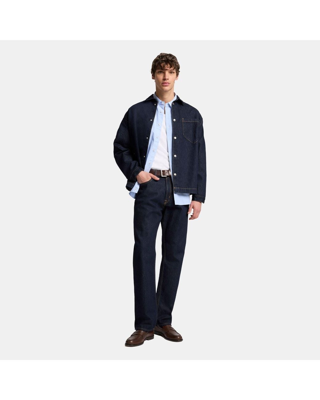 7 For All Mankind Blue Denim Overshirt for men