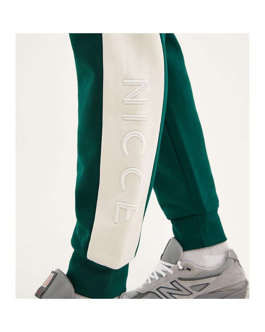 Nicce London Green Mercury Stripe Jogging Bottoms for men