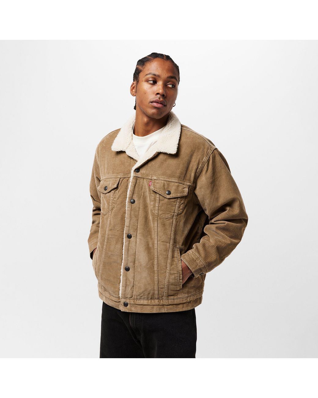 Levi's Green Levi's Denim Sherpa Relaxed Fit Jacket for men