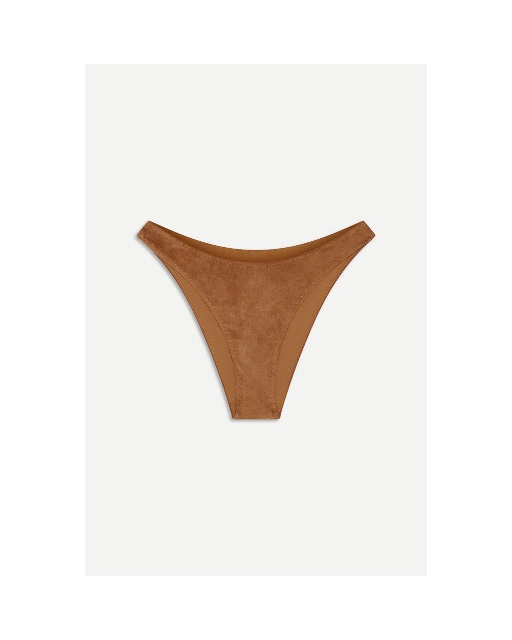Frankie's Bikinis Brown X Bella Hadid Dove Suede Bikini Bottom