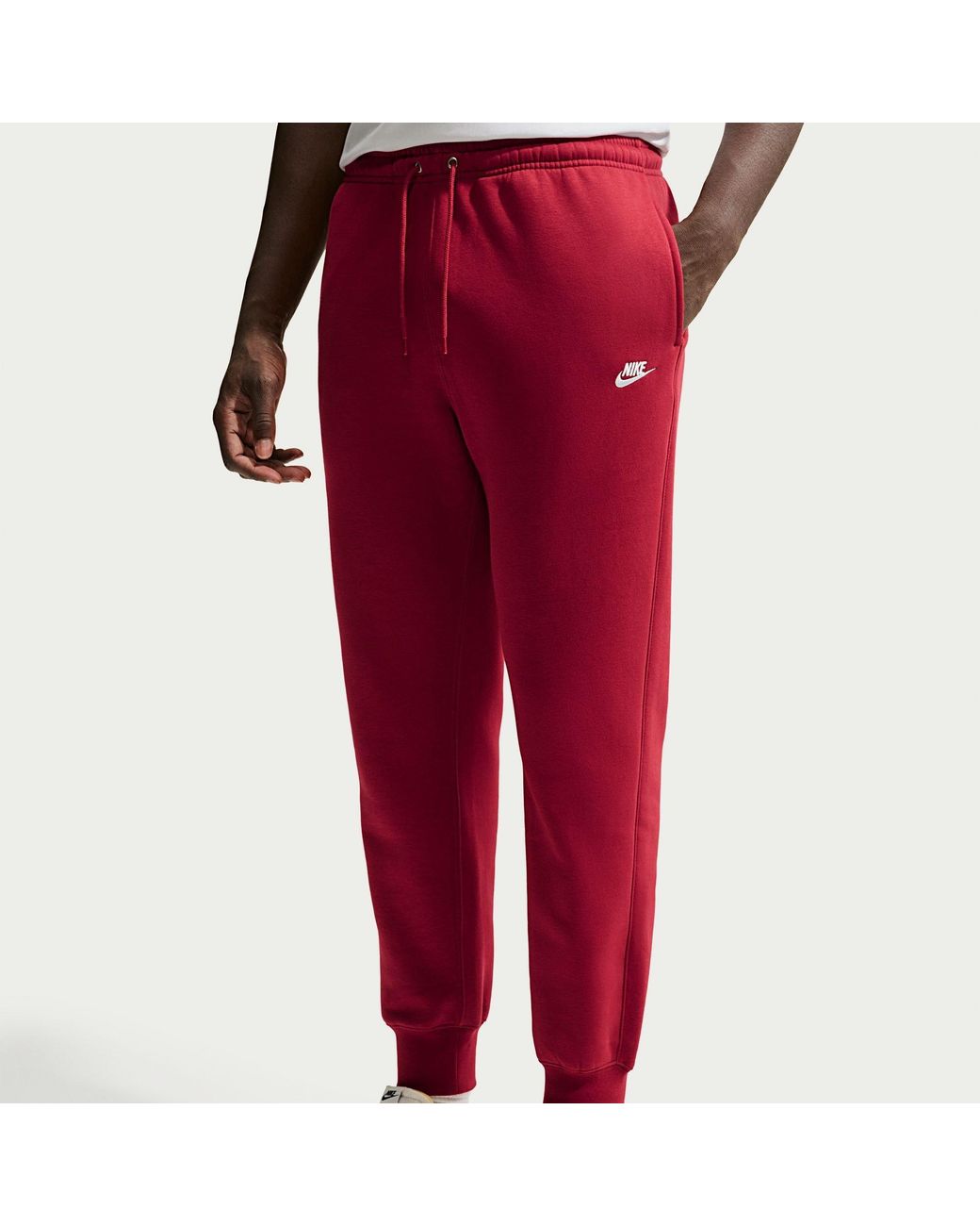 Nike Red Sportswear Club Fleece Jogging Pants for men