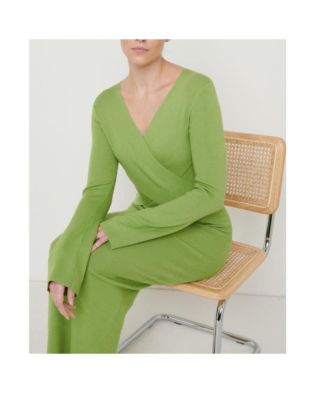 Pretty Lavish Green Knitted Jumper Dress