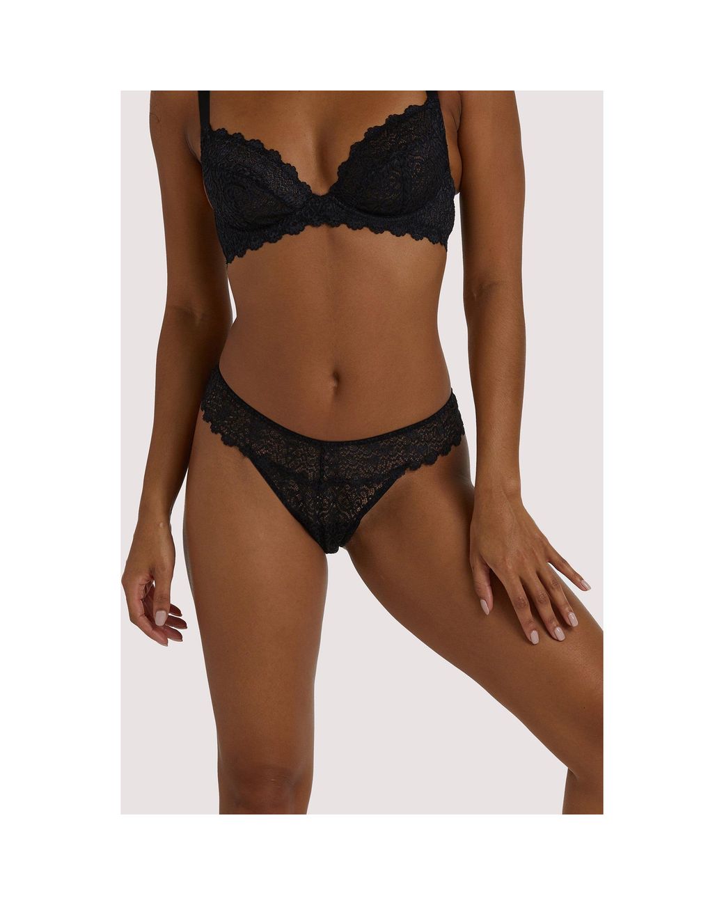 Wolf & Whistle Brown Ariana Lace Brief