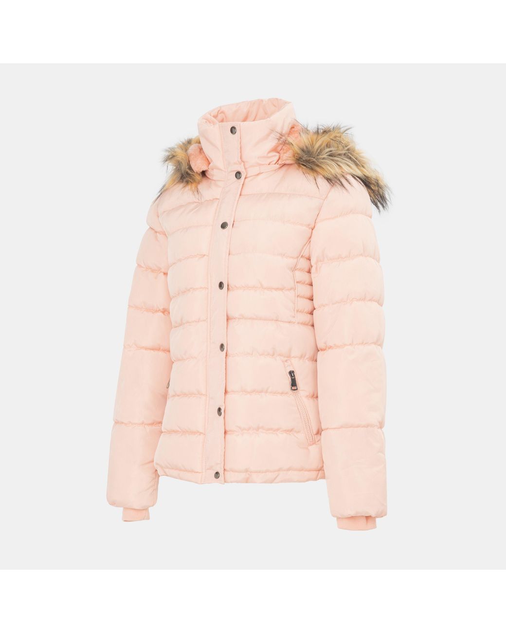 I Saw It First Pink Isif Detachable Hood Fur Trim Sherpa Lined Parka