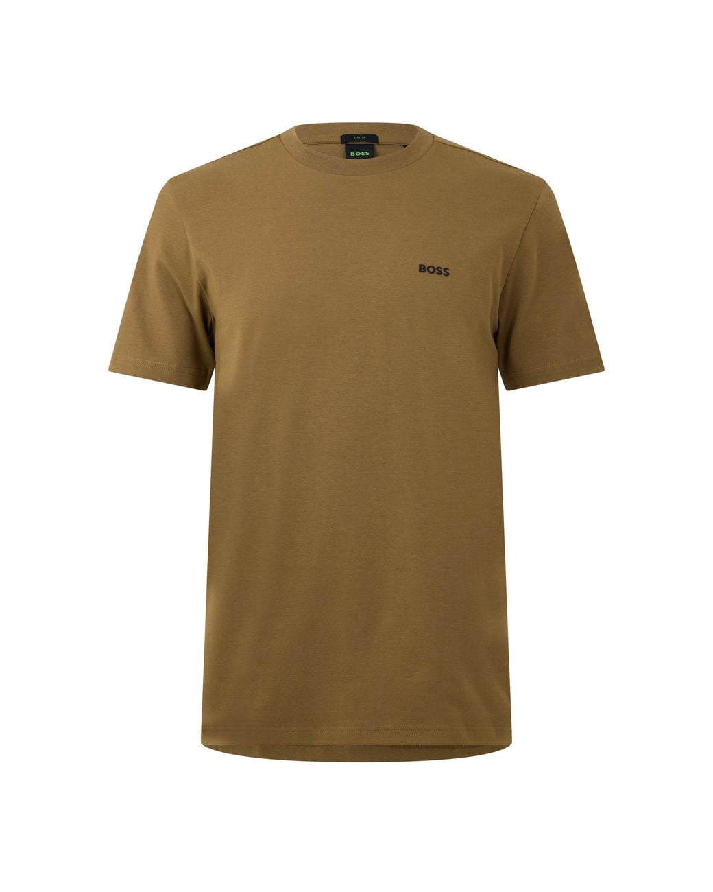 Boss Green T-Shirt With Logo Design Stretch Cotton for men