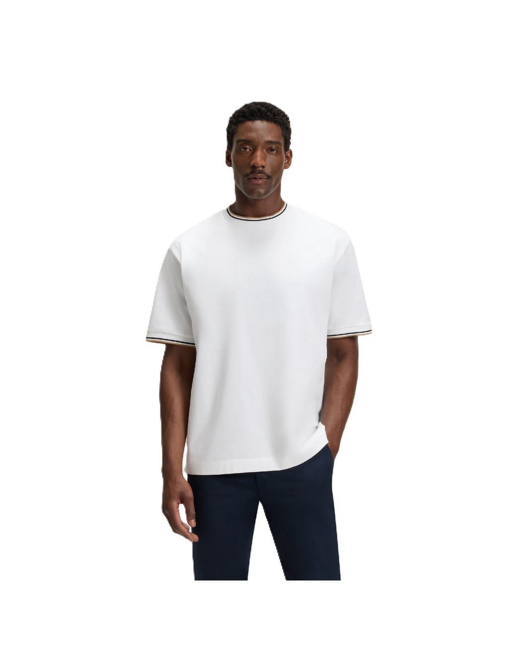Boss White H Tames Short Sleeve Polo Shirt for men